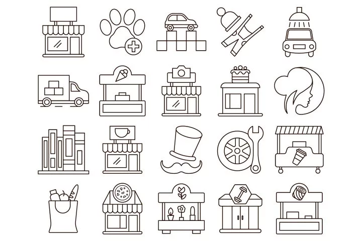 Small Business Vector Free Icon Set
